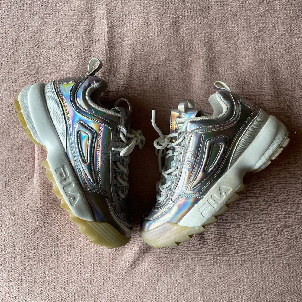 Silver Fila Sneakers Size 4